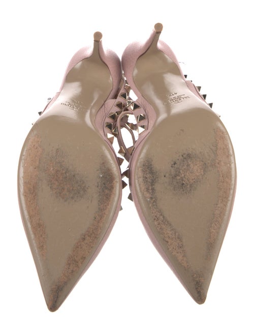 Valentino Rockstud Accents Leather T-Strap Pumps