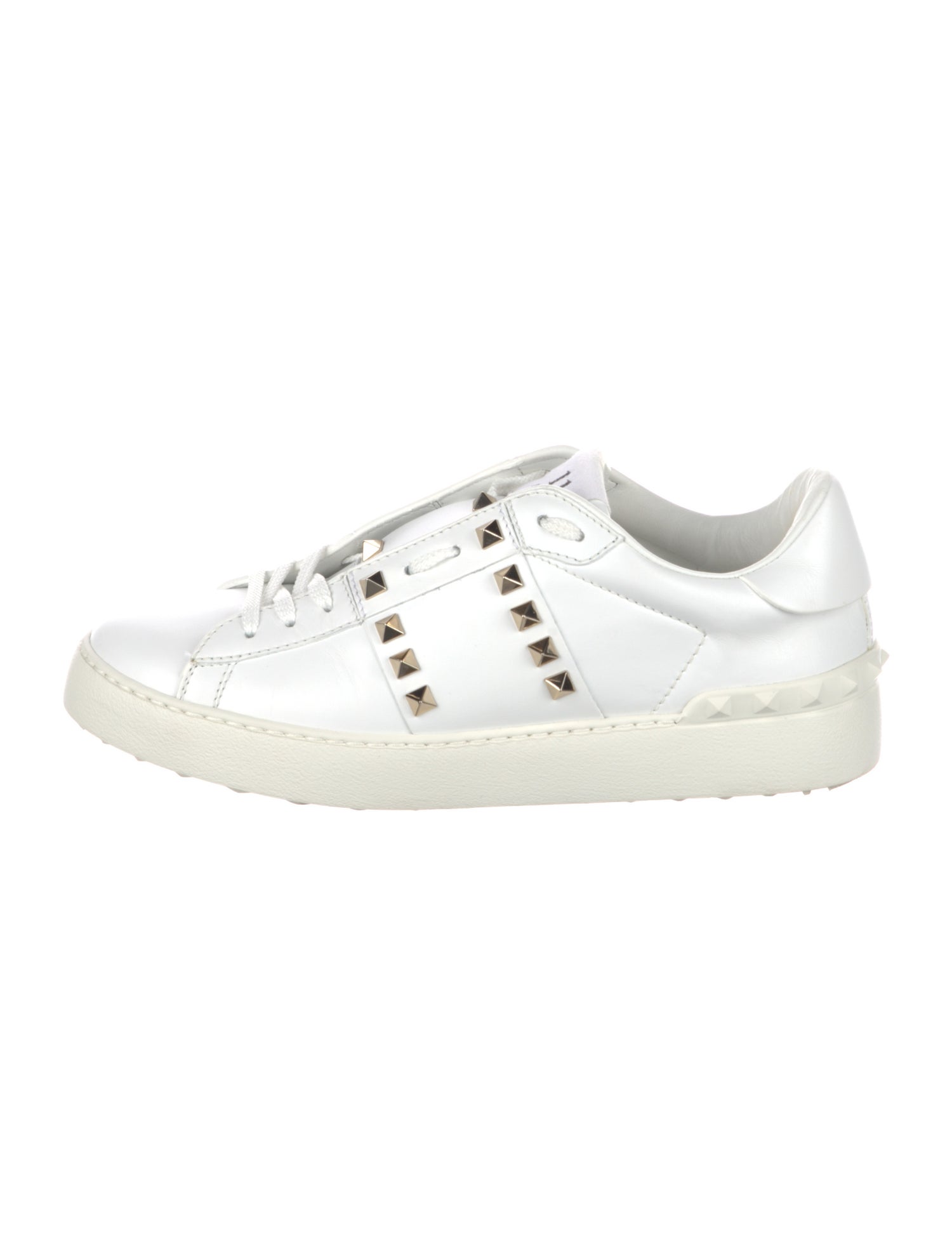 Valentino Rockstud Accents Leather Sneakers