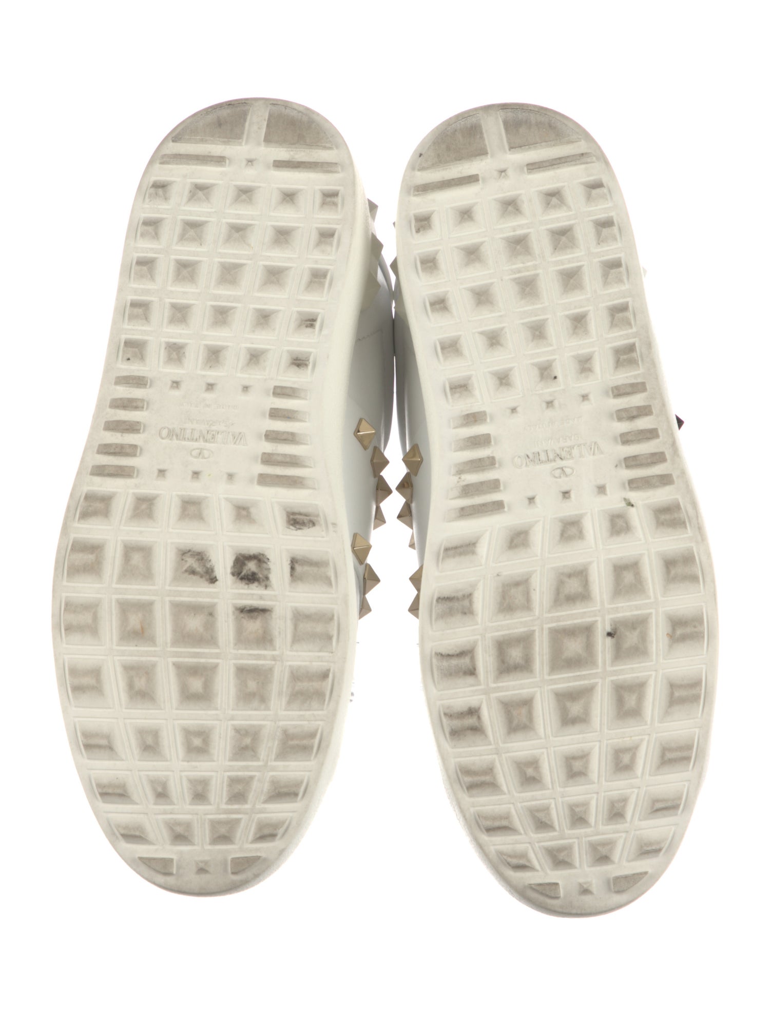 Valentino Rockstud Accents Leather Sneakers