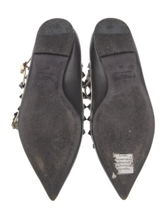 Valentino Rockstud Accents Leather Ballet Flats