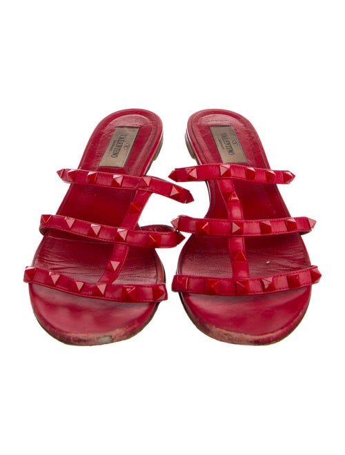 Valentino Rockstud Accents Leather Slides