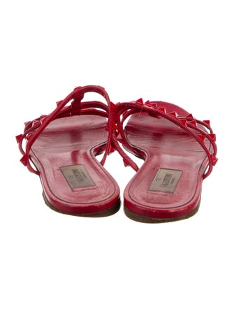 Valentino Rockstud Accents Leather Slides