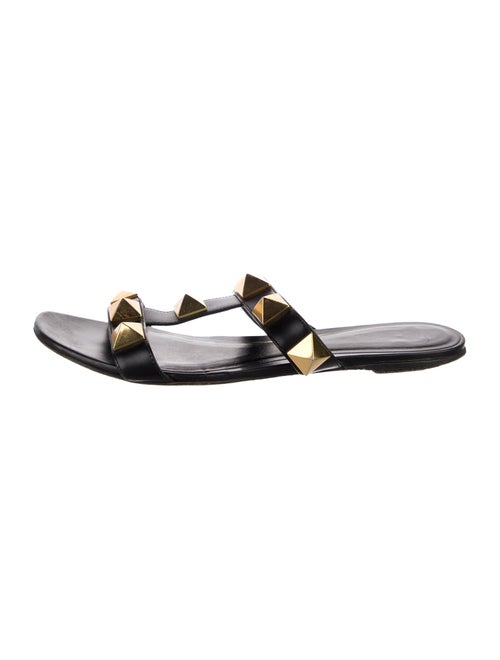Valentino Rockstud Accents Leather Slides