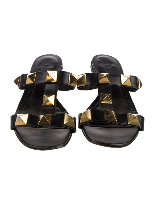 Valentino Rockstud Accents Leather Slides