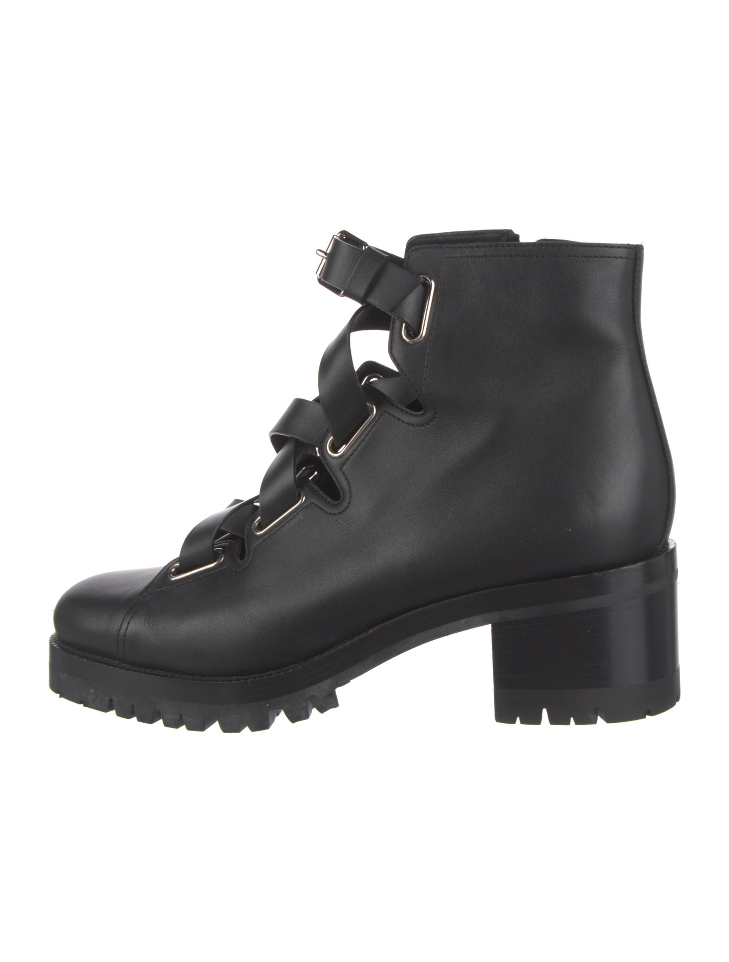 Valentino Leather Combat Boots