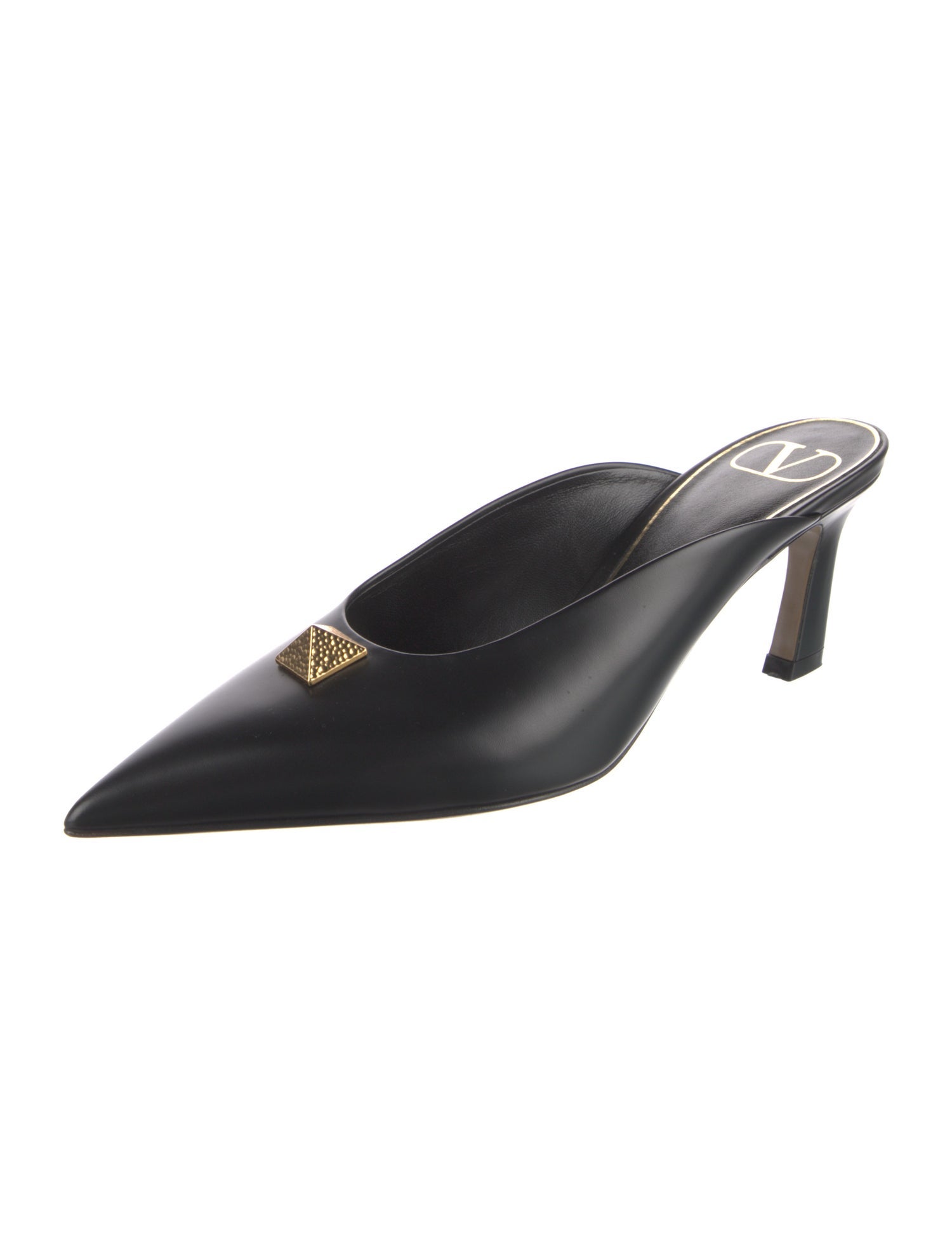 Valentino Rockstud Accents Leather Mules