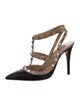 Valentino Rockstud Accents Patent Leather T-Strap Pumps