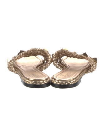 Valentino Rockstud Accents Leather Slides