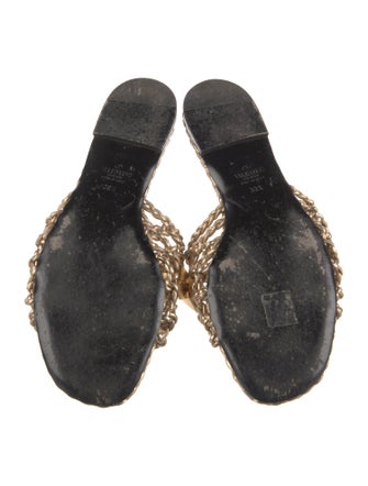 Valentino Rockstud Accents Leather Slides