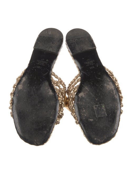 Valentino Rockstud Accents Leather Slides