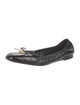 Valentino Patent Leather Bow Accents Ballet Flats