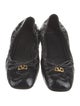 Valentino Patent Leather Bow Accents Ballet Flats
