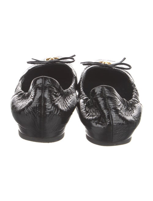 Valentino Patent Leather Bow Accents Ballet Flats