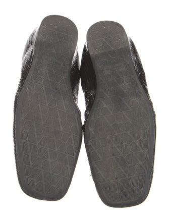 Valentino Patent Leather Bow Accents Ballet Flats