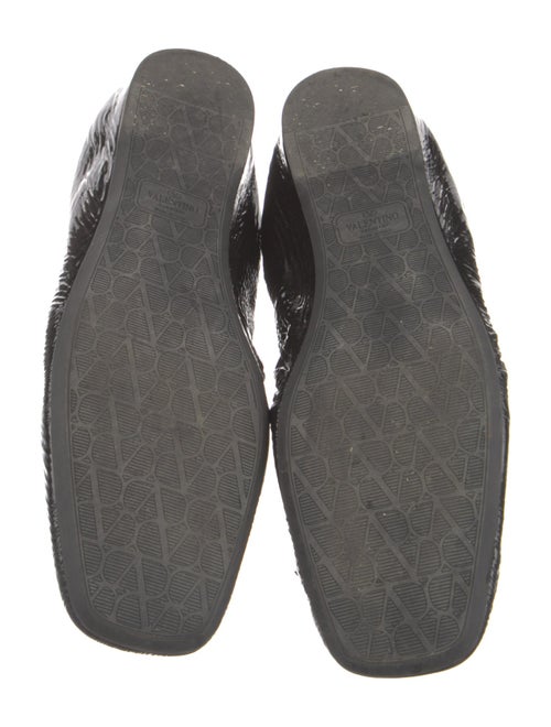 Valentino Patent Leather Bow Accents Ballet Flats