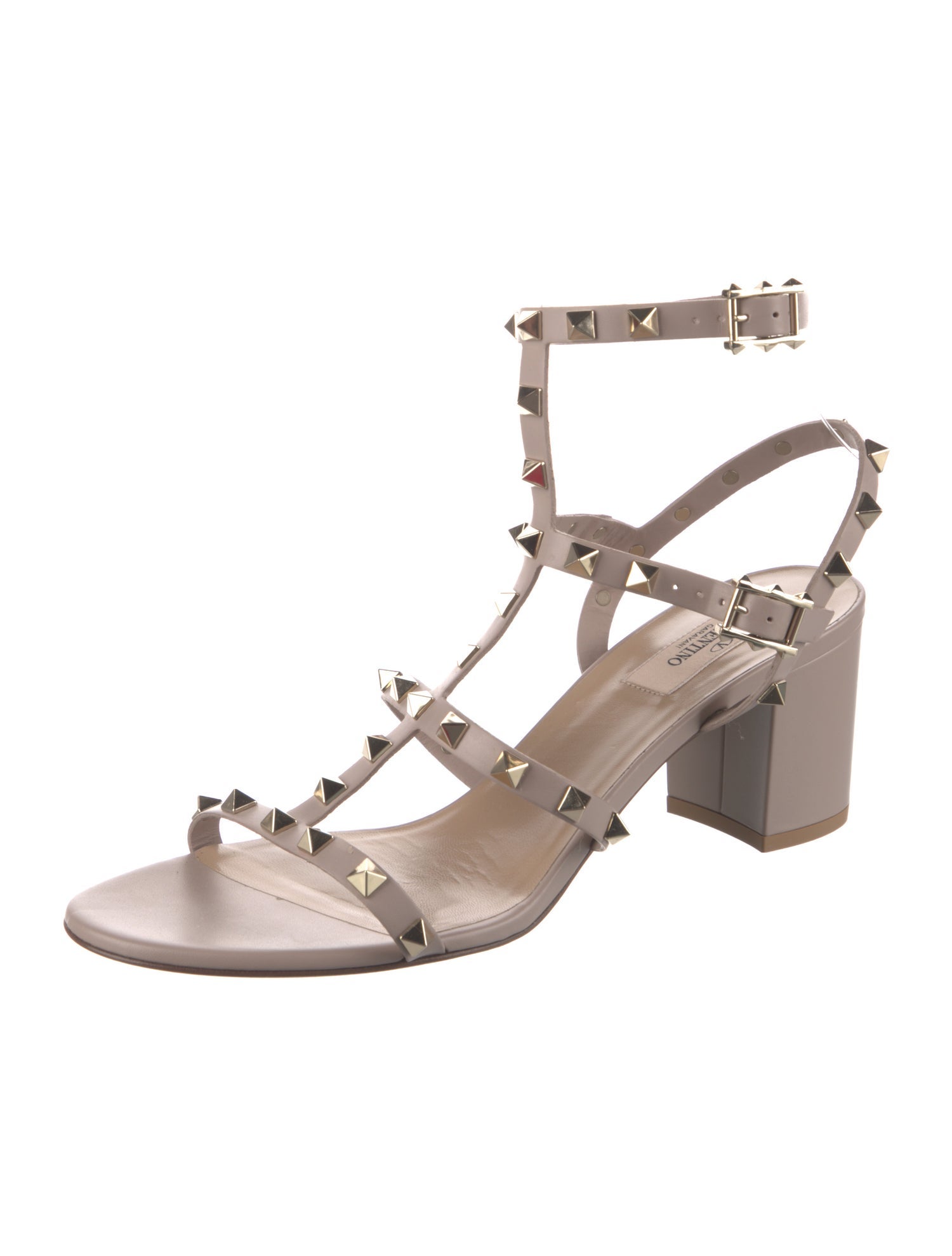 Valentino Rockstud Accents Leather Gladiator Sandals