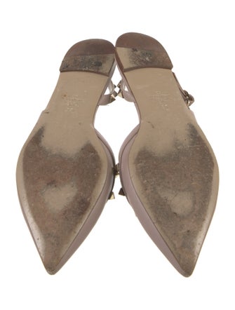 Valentino Rockstud Accents Leather Slingback Flats