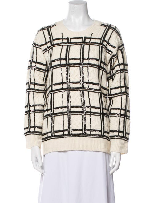 Valentino Virgin Wool Plaid Print Sweater
