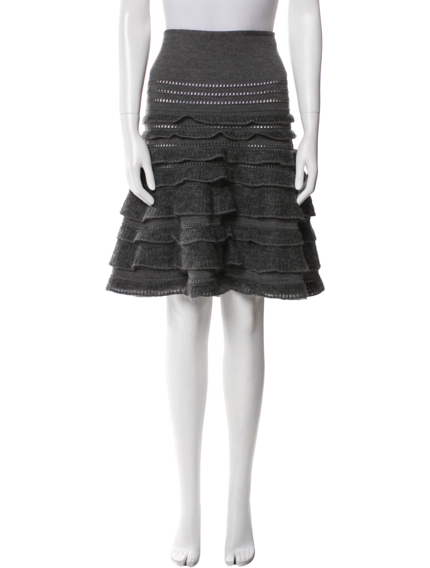 Valentino Striped Knee-Length Skirt