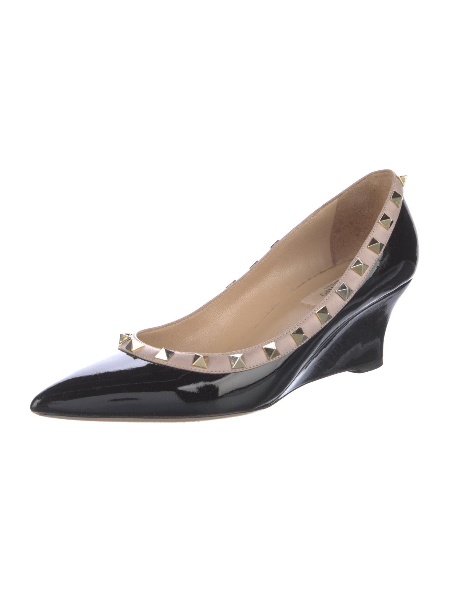 Valentino Rockstud Accents Patent Leather Pumps