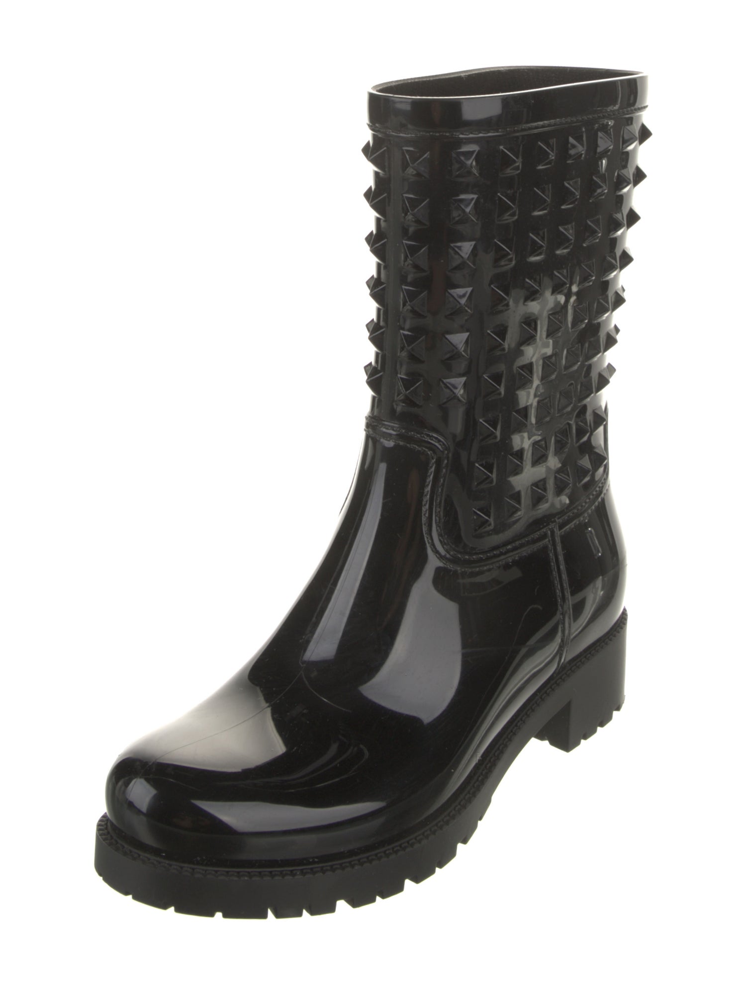 Valentino Rockstud Accents Rubber Rain Boots