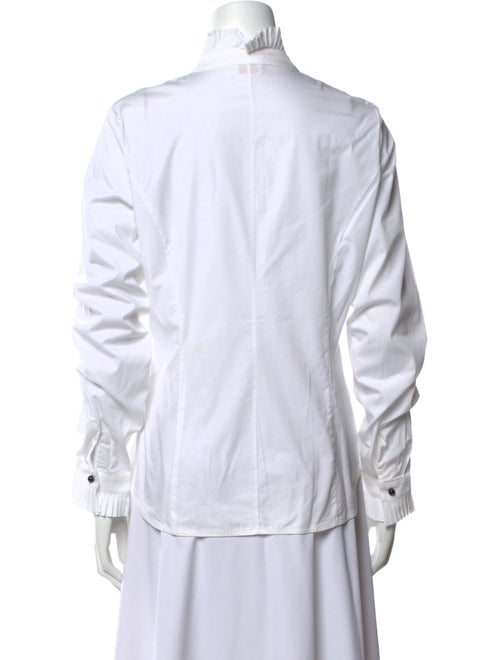 Valentino Printed Mock Neck Button-Up Top