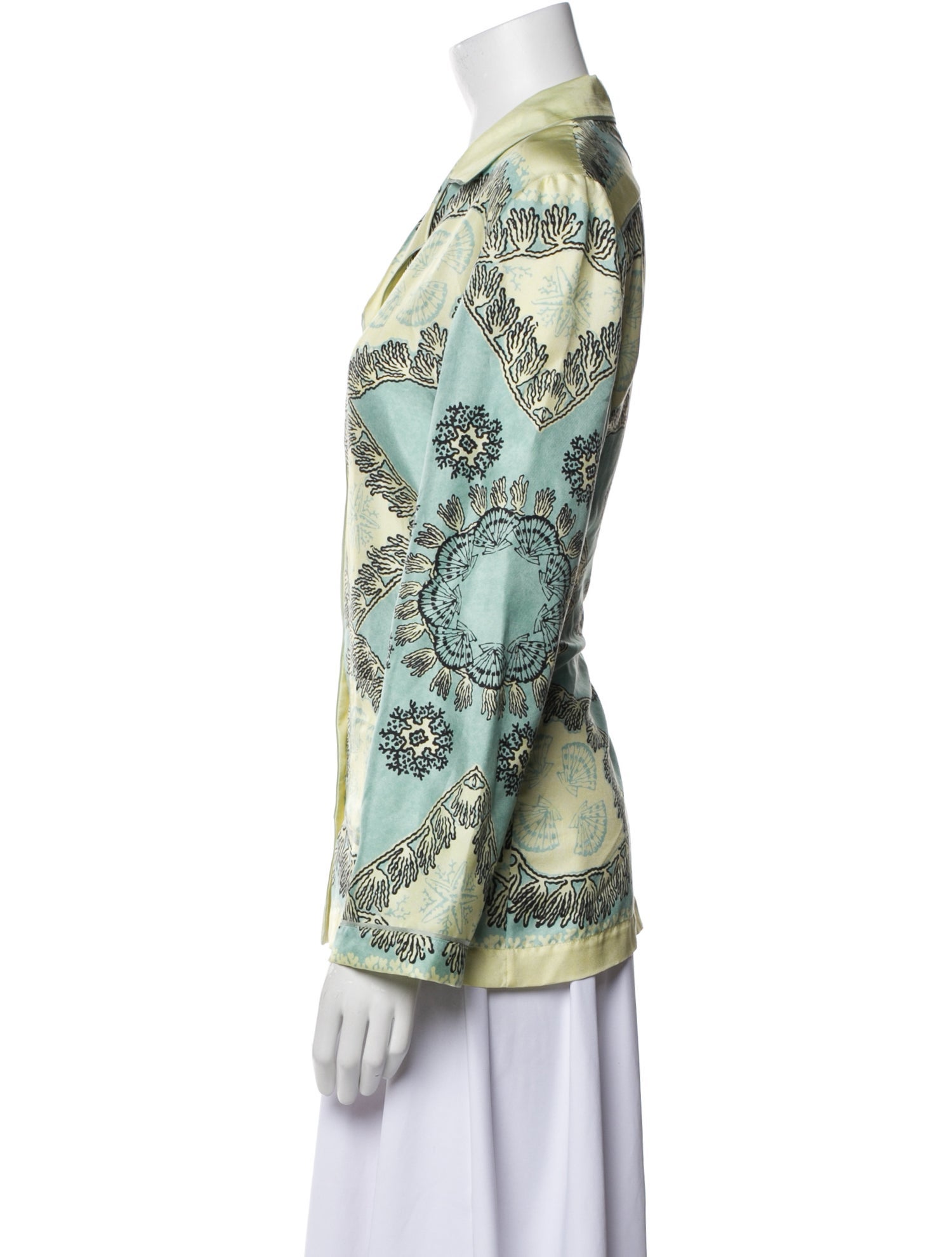 Valentino Silk Printed Button-Up Top