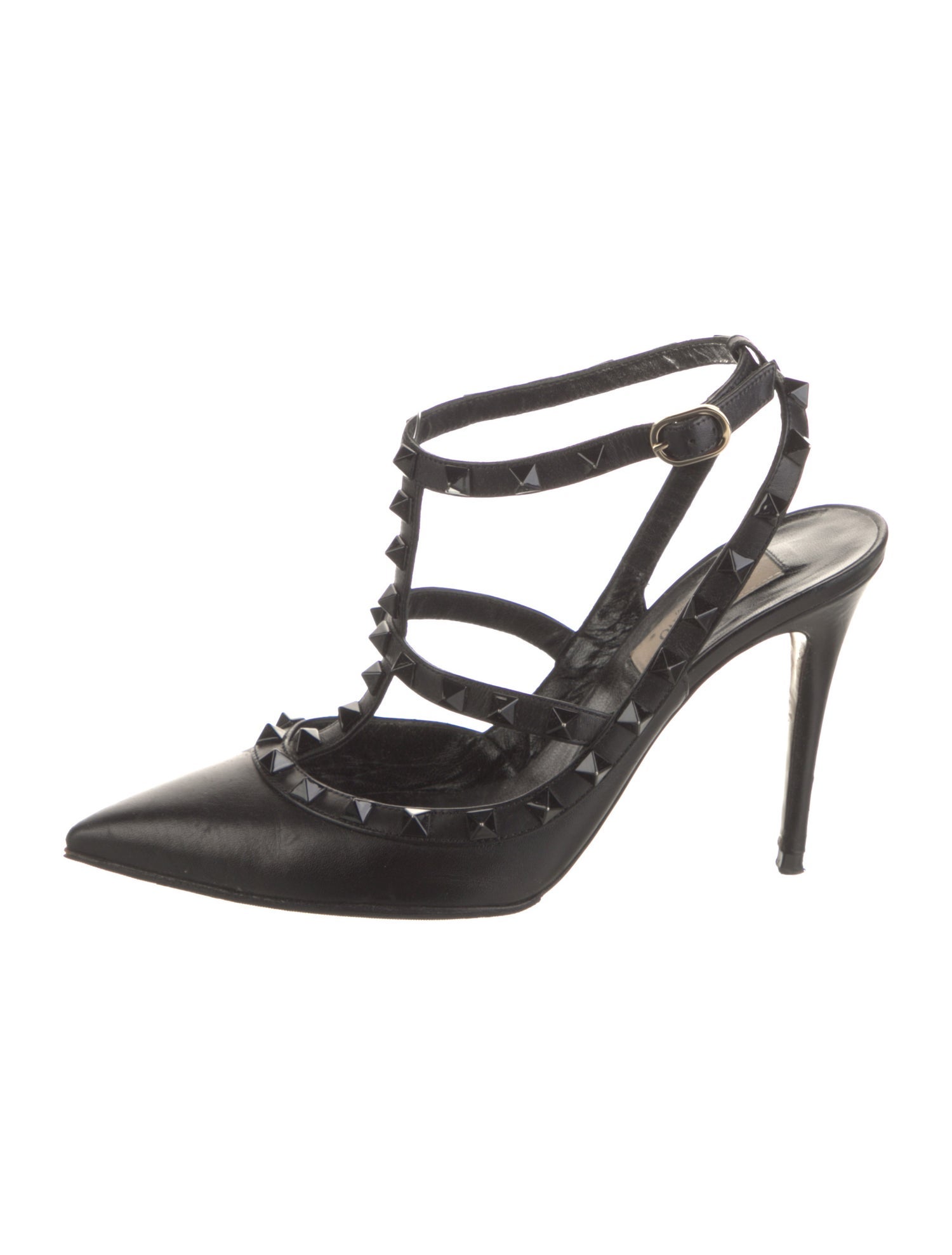 Valentino Rockstud Accents Leather Slingback Pumps