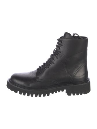 Valentino Leather Combat Boots