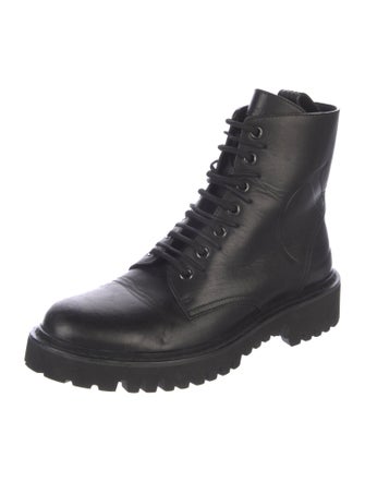 Valentino Leather Combat Boots