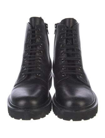 Valentino Leather Combat Boots