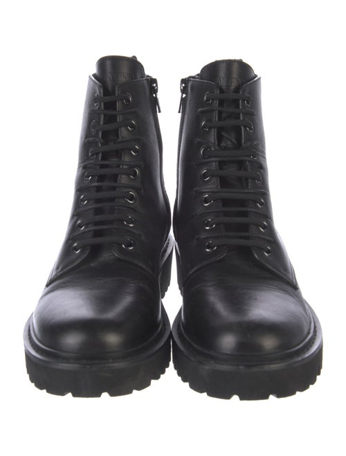 Valentino Leather Combat Boots