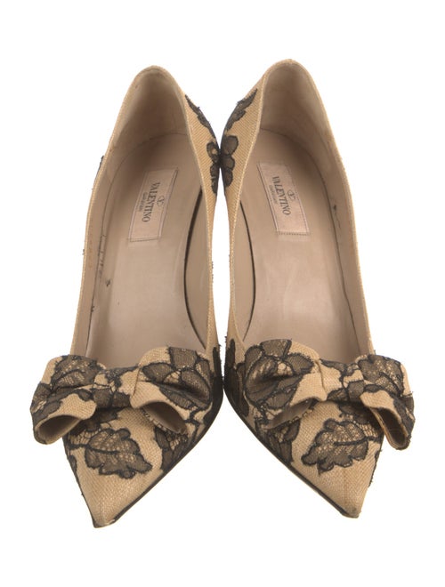 Valentino Canvas Lace Pattern Pumps