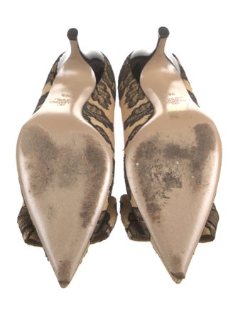Valentino Canvas Lace Pattern Pumps