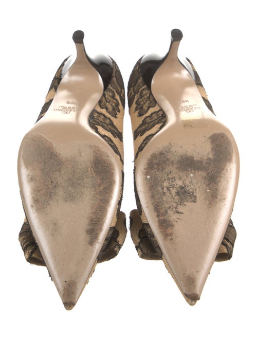Valentino Canvas Lace Pattern Pumps
