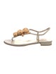 Valentino Leather Bow Accents T-Strap Sandals