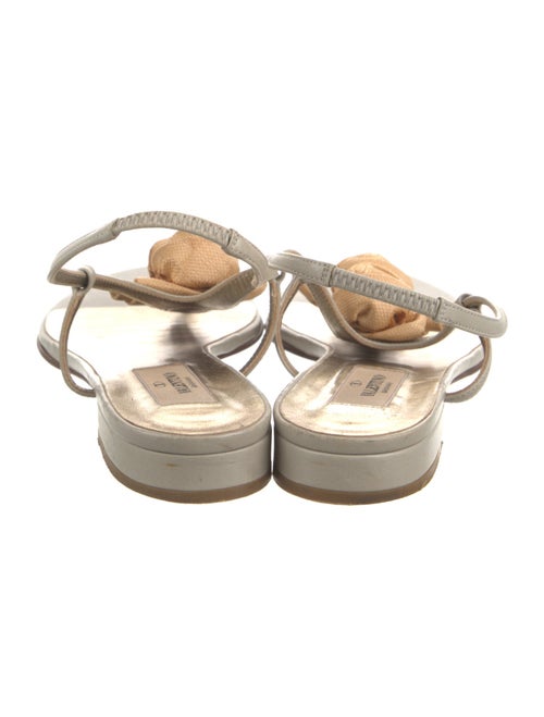 Valentino Leather Bow Accents T-Strap Sandals