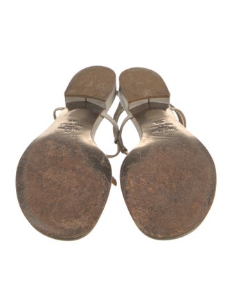 Valentino Leather Bow Accents T-Strap Sandals