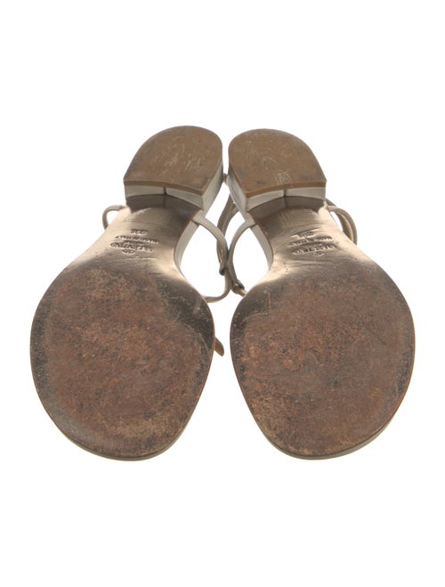 Valentino Leather Bow Accents T-Strap Sandals