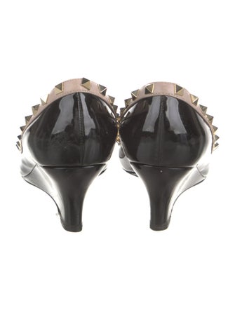 Valentino Rockstud Accents Patent Leather Slingback Pumps