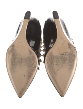 Valentino Rockstud Accents Patent Leather Slingback Pumps