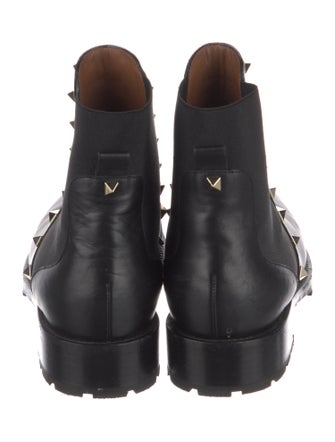 Valentino Rockstud Accents Leather Chelsea Boots