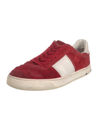 Valentino Rockstud Accents Suede Sneakers
