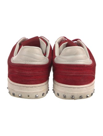 Valentino Rockstud Accents Suede Sneakers