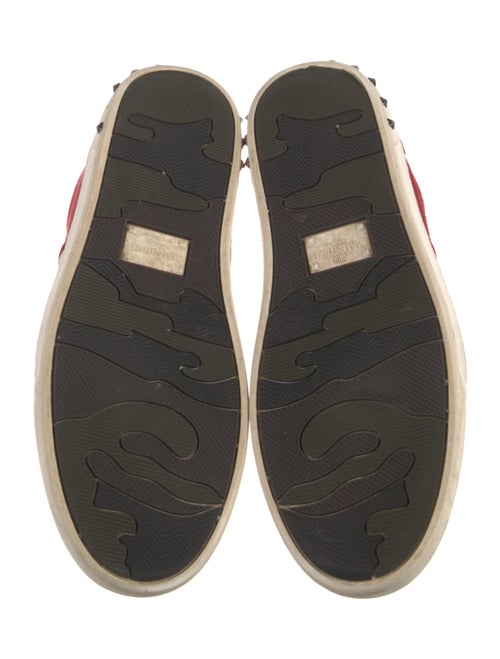 Valentino Rockstud Accents Suede Sneakers