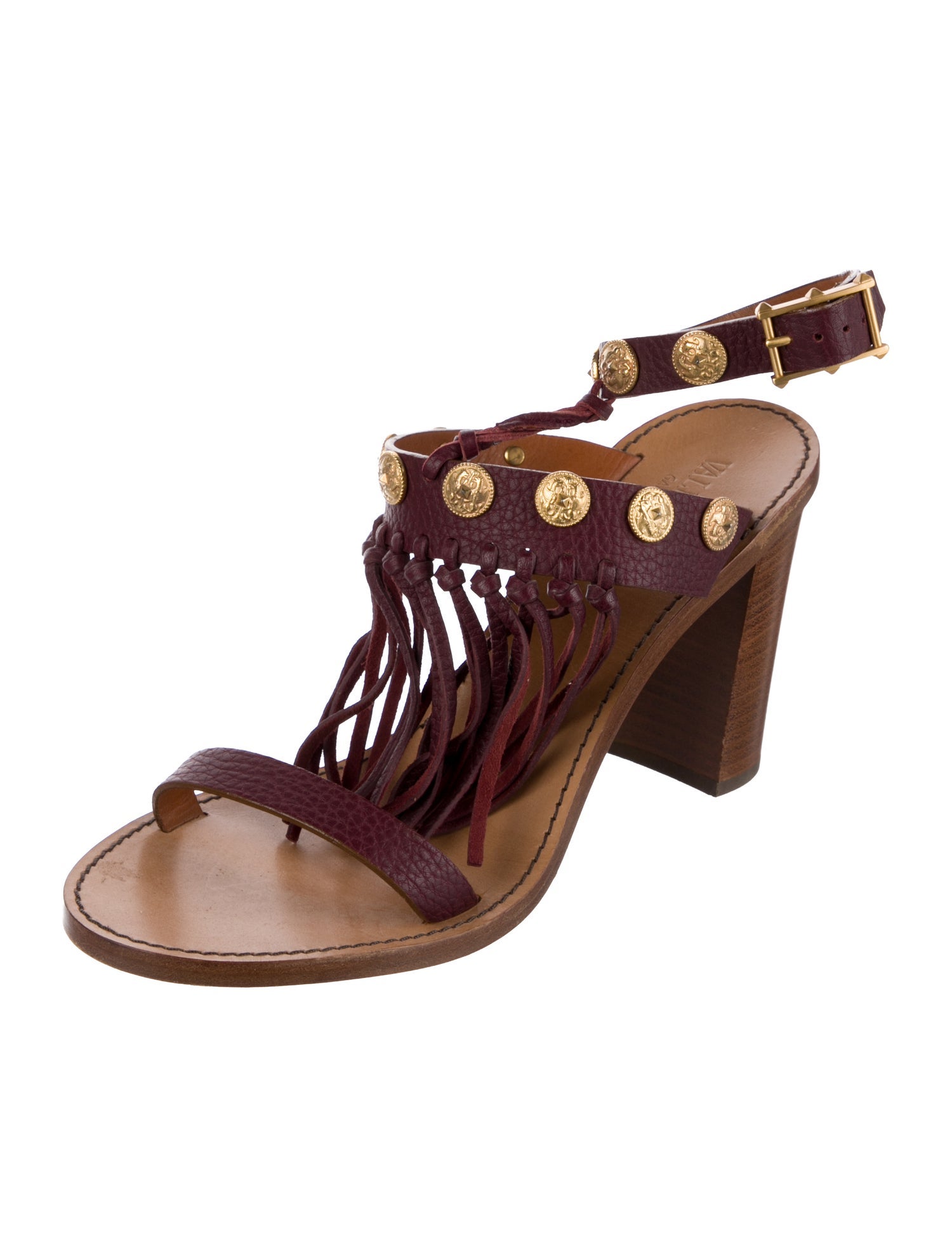 Valentino Leather Studded Accents Sandals