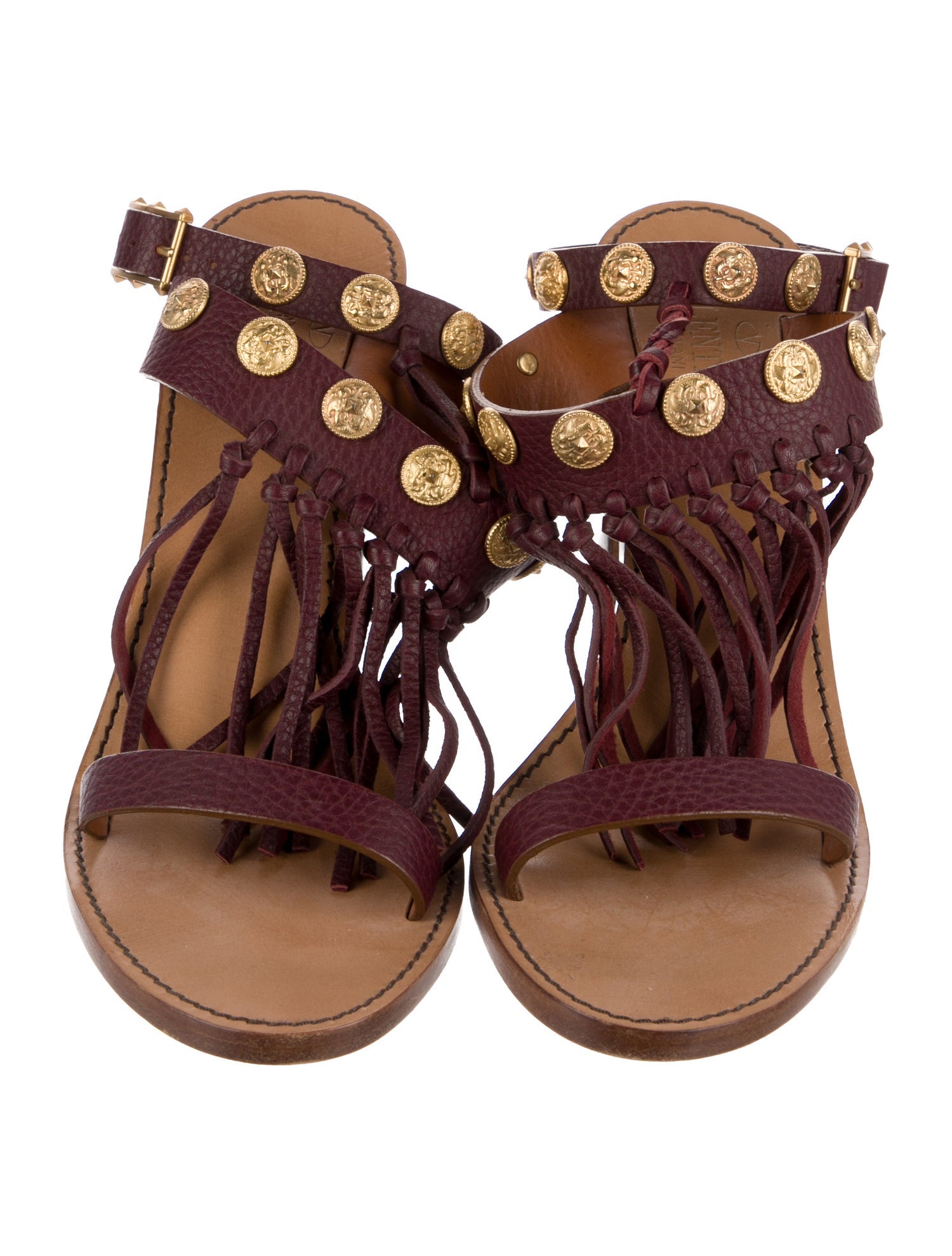 Valentino Leather Studded Accents Sandals