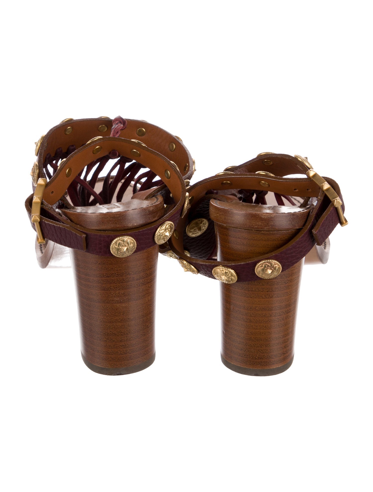 Valentino Leather Studded Accents Sandals