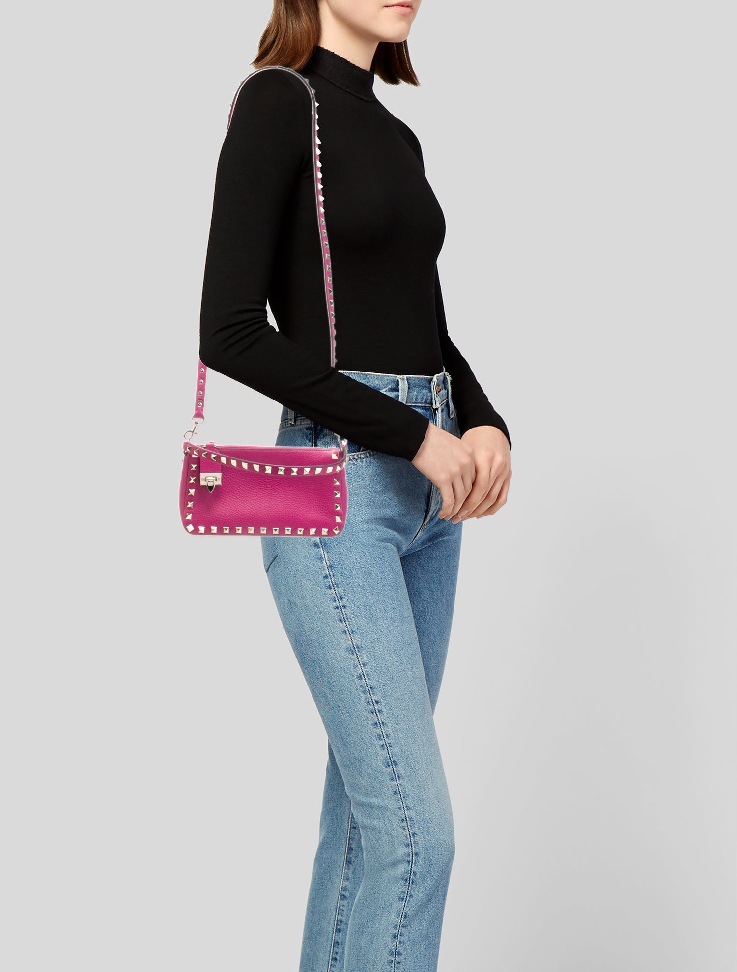 Valentino Rockstud Top Handle Bag