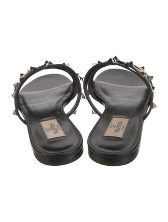 Valentino Rockstud Accents Leather Mules
